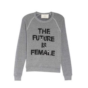 SOLDBow & drape the future is female grey crewneck